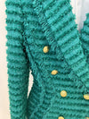Star Tassel Fringe Tweed Slim Blazer