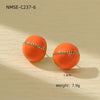 Orange Circle & Chain Stud Earrings