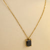 Light Luxury Square Zircon Embellished Titanium Steel Clavicle Chain