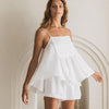 White Sleeveless Loose Strap Top & Pajama Shorts