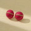 Orange Circle & Chain Stud Earrings