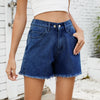 Washed Denim Shorts