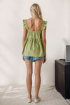 Elegant Strap Backless Ruffled Top