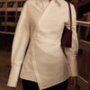 Cotton White Cross Asymmetric Cardigan Top
