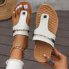 White Leather Metal Black Strap Sandals