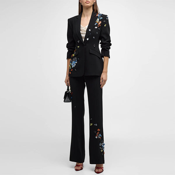 Star Collection Color Sequin One Button Pant Suit
