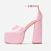 Fish Mouth Satin Platform Sandals