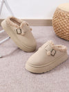 Plush Buckle Cotton Slippers