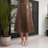 Belted Bow Leather Skirt
