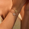 Peach Heart Hollow Out Cutout Stainless Steel Bracele