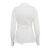 Cotton White Cross Asymmetric Cardigan Top