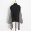 Contrast Color Asymmetric Cardigan