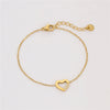 Peach Heart Hollow Out Cutout Stainless Steel Bracele