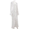 Irregular Asymmetric Lace Bell Sleeve Dress