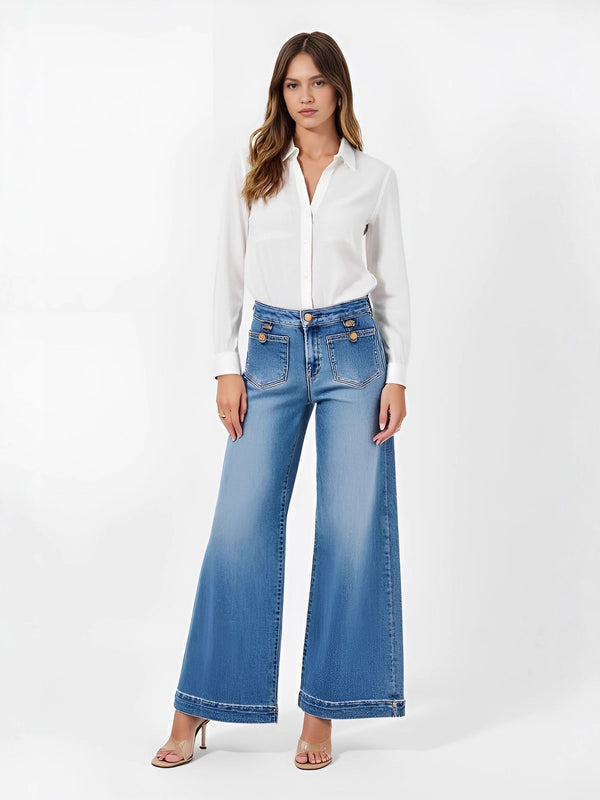 Wide Leg Denim Jeans