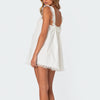 Bow Backless Lace Trim Babydoll Nightgown