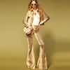 Snakeskin Leather Jacket & Flared Pants