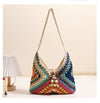 Grandmother Grid Straw Bag