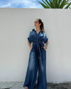 Denim Baggy Belted Jumpsuit