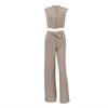 Sleeveless Short Vest Top & Wide Leg Pants