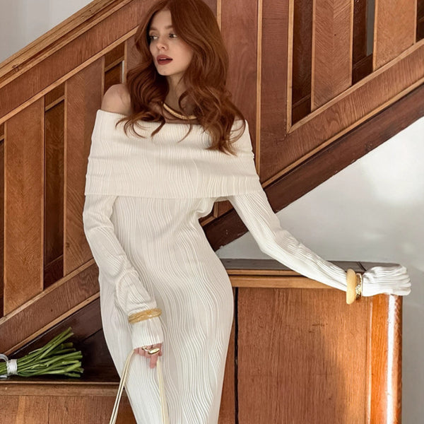 Off Shoulder Knitted Dress