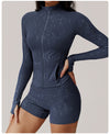 Silver Quick Drying Top Nude Feel Yoga jacket
