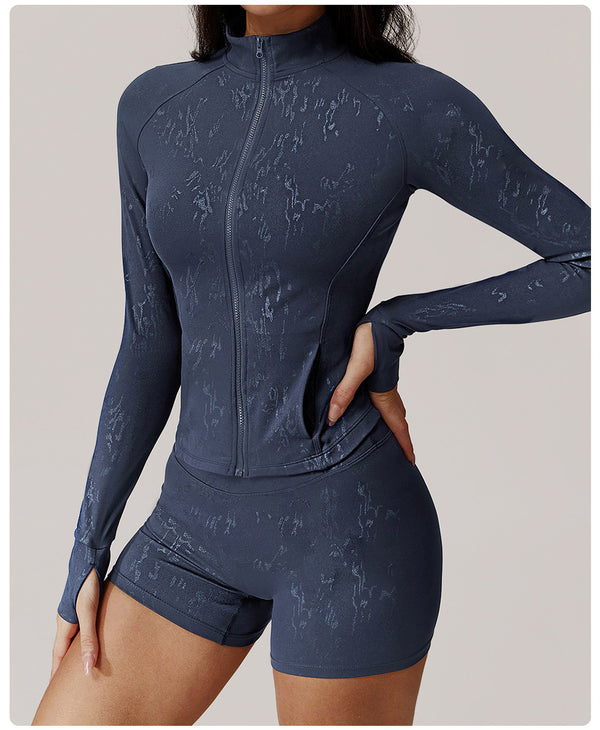 Silver Quick Drying Top Nude Feel Yoga jacket
