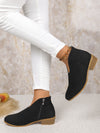 Side Zipper Suede Ankle Boots