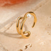 Geometric Abstract Pearl Ring