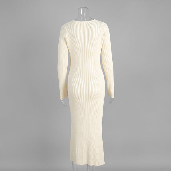 Solid Color Knitwear Dress