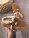 Plush Buckle Cotton Slippers