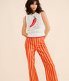 Sleeveless Knit Chili Pepper Sweater