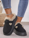 Plush Buckle Cotton Slippers