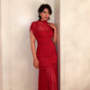 Red Mesh Maxi Dress