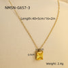 Light Luxury Square Zircon Embellished Titanium Steel Clavicle Chain