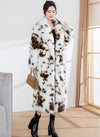 Leopard Faux Fox Fur Long Cut Coat