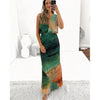 Tie Dye Backless Slit Dress