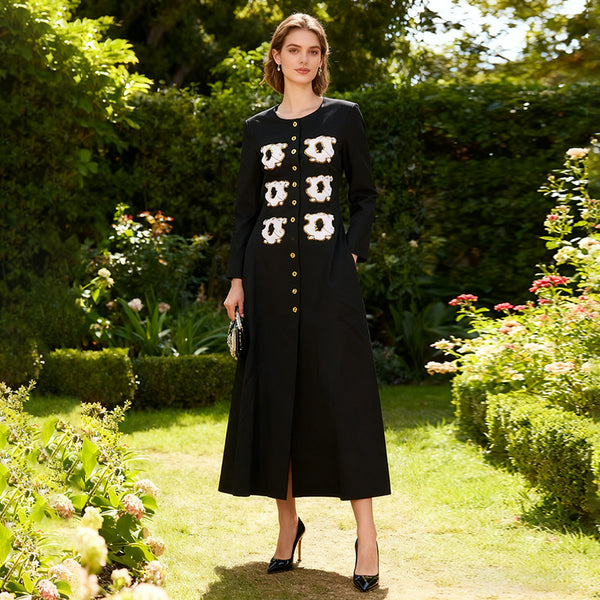 Cardigan Contrast Dress