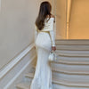 Solid Color Off Shoulder Dress