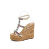 Rainbow Diamond Wedge Sandals