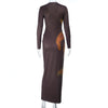 Deep V Plunge Hollow Out Cutout Dress