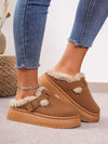 Plush Buckle Cotton Slippers