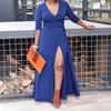 Blue Belted Maxi Dress