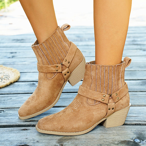 Chunky Heel Short Martin Boots