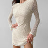 Apricot Pearl Slim Fit Jacquard Dress