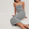 Striped Strapless Maxi Dress