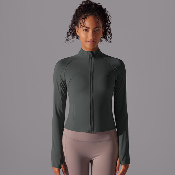 Stitching Fitness Zipper Skin Friendly Slim Fit Jacket