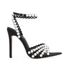 Gradient Rivet Pearl Stiletto Heel Sandals