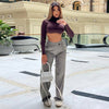 Professional High Waist Straight Woven Pants