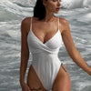 White Ribbed One Piece Swimsuit